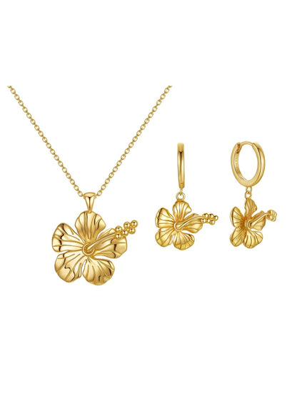 Hibiscus Set in 18k Gold Vermeil