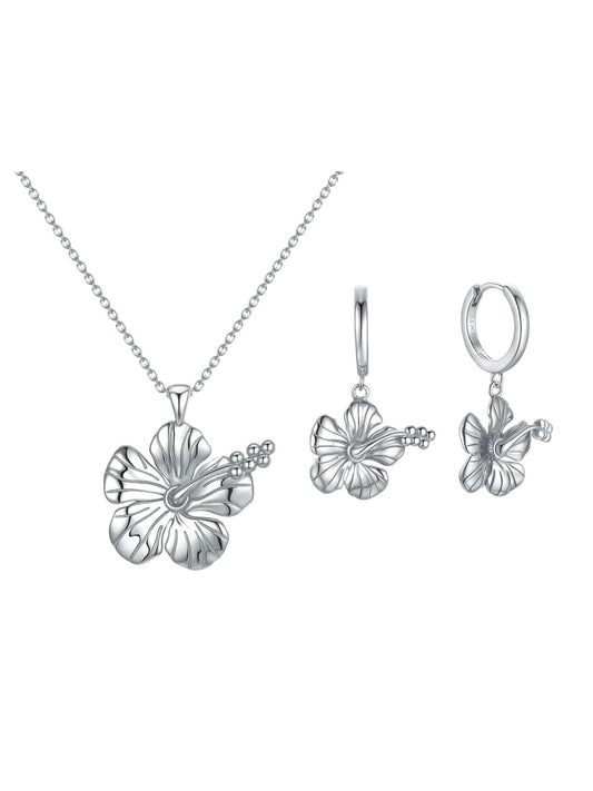 Hibiscus Set in Sterling Silver