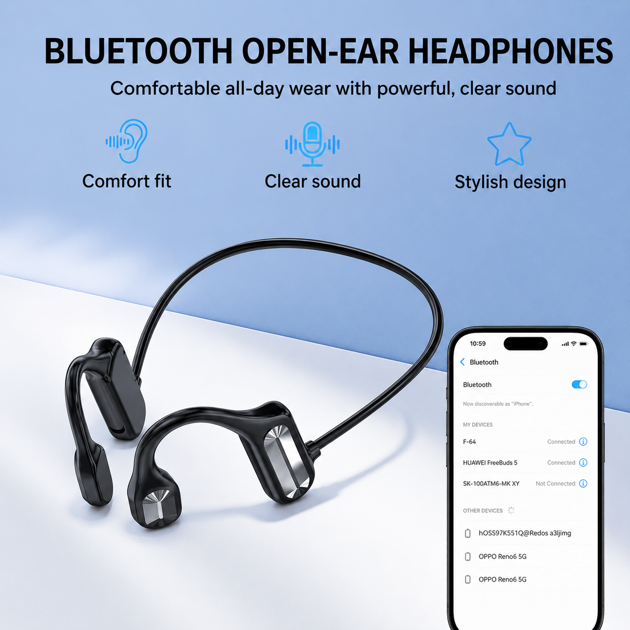 ⏳Limited time 70% discount🔥𝑺𝑪𝑵𝑫𝑹® Bone Conduction Smart Bluetooth Earphones