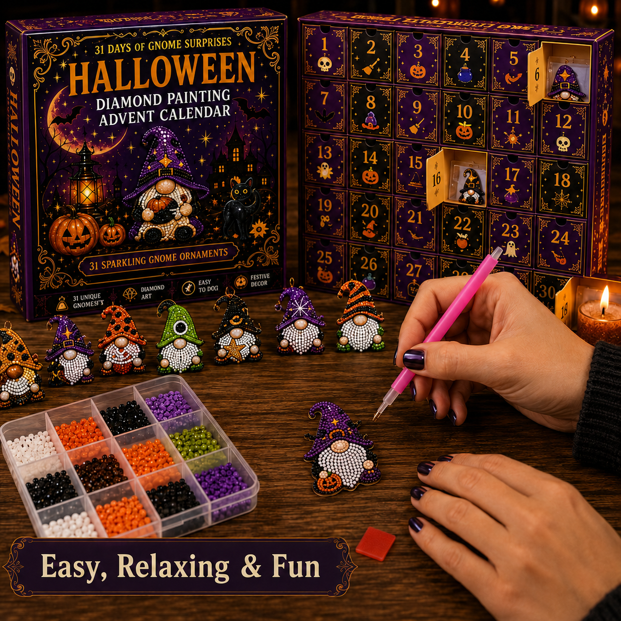 🎃 31 Days of Halloween Surprises™ - Gnome Diamond Painting Advent Calendar