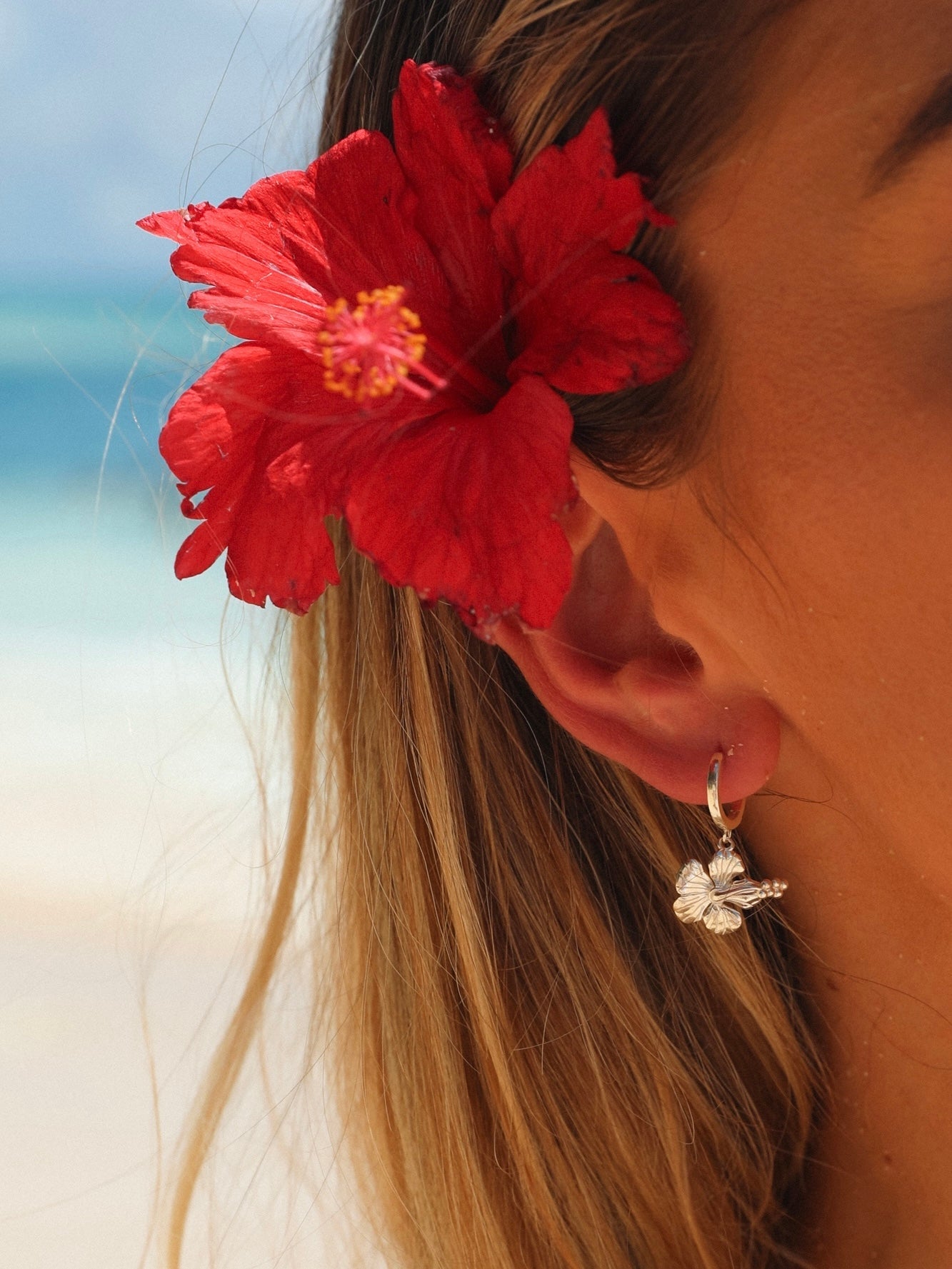 Hibiscus Set in Sterling Silver