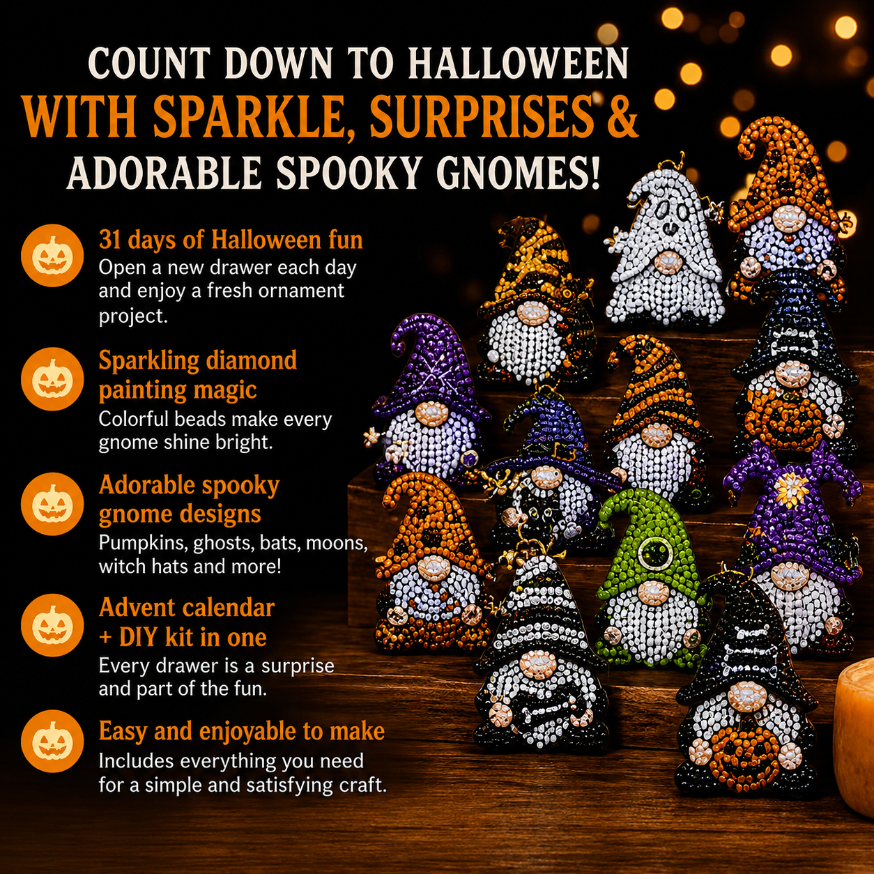 🎃 31 Days of Halloween Surprises™ - Gnome Diamond Painting Advent Calendar