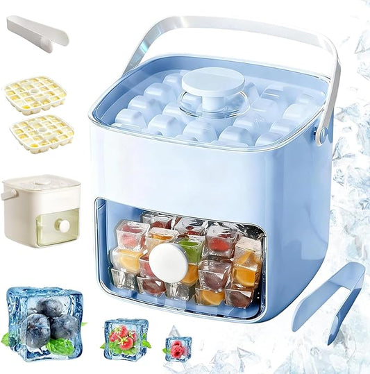 48-Cube Press Release Ice Maker Tray with Lid & Storage Bin