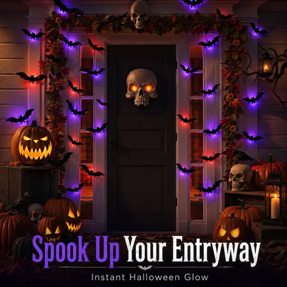 🦇 3D LED Bat Lights – Glowing Halloween Wall Decorations