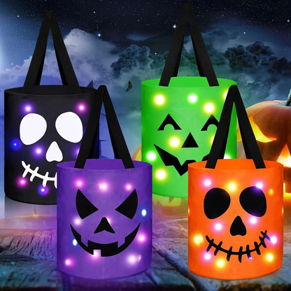 🎃LED Light-Up Halloween Candy Bucket Set – 3 or 4 Colors 👻