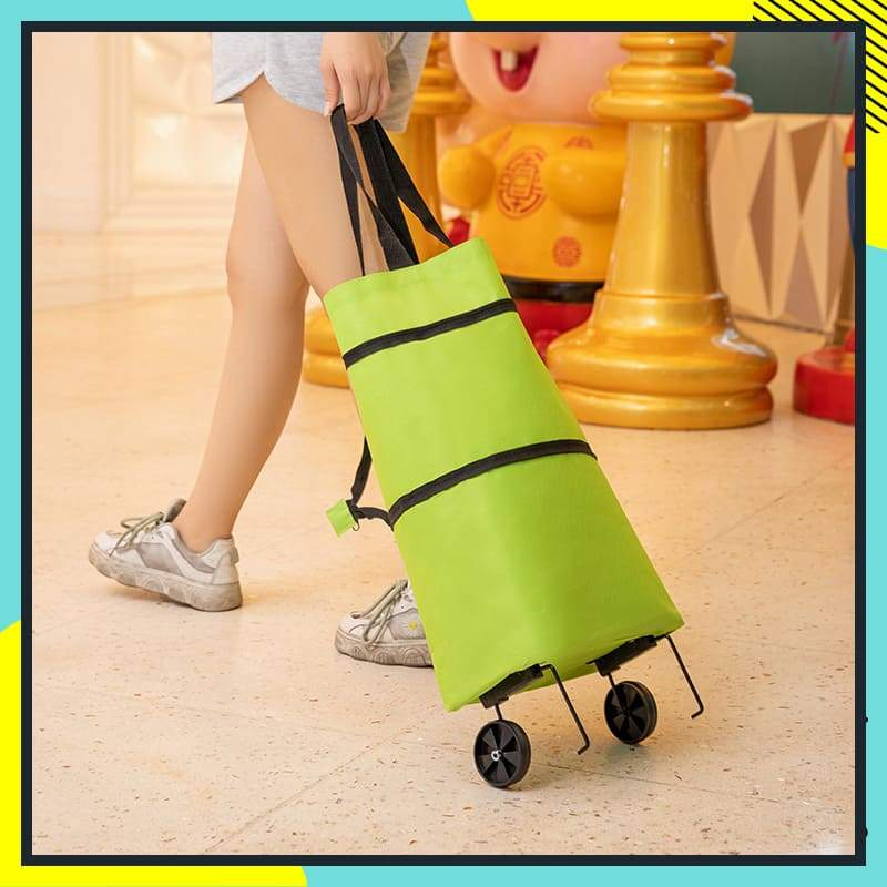2-in-1 Foldable Shopping Cart | Shop, Carry & Roll with Ease